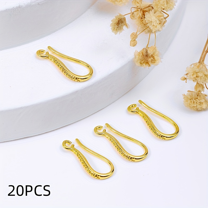 10/20pcs Golden Silvery Semi-finished U-shaped Ear Hooks Earrings Ear Drops Unique Frosted Surface Hooks Jewelry Making Original Materials