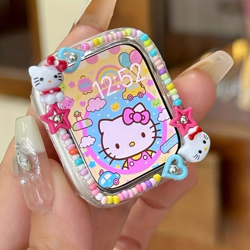 Cute Hello Kitty Watch Protective Case Suitable For Watch Half Cover Protective Case S10applewatchs9/87 Watch Cartoon…: retailer-supplied image