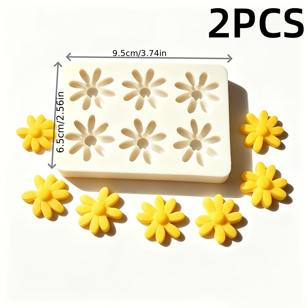 TEMU 2 3d Daisy And Sunflower Silicone Soap Molds For , Candles, Resin Crafts - Reusable Non-toxic Molds, Multiple Patterns, Easy Demolding Craft