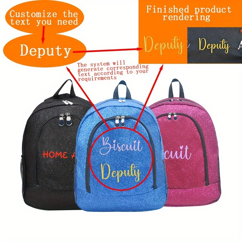 

Custom Personalized Embroidered Text School Bag Backpack, Large Capacity Backpack For Students, Outdoor Travel