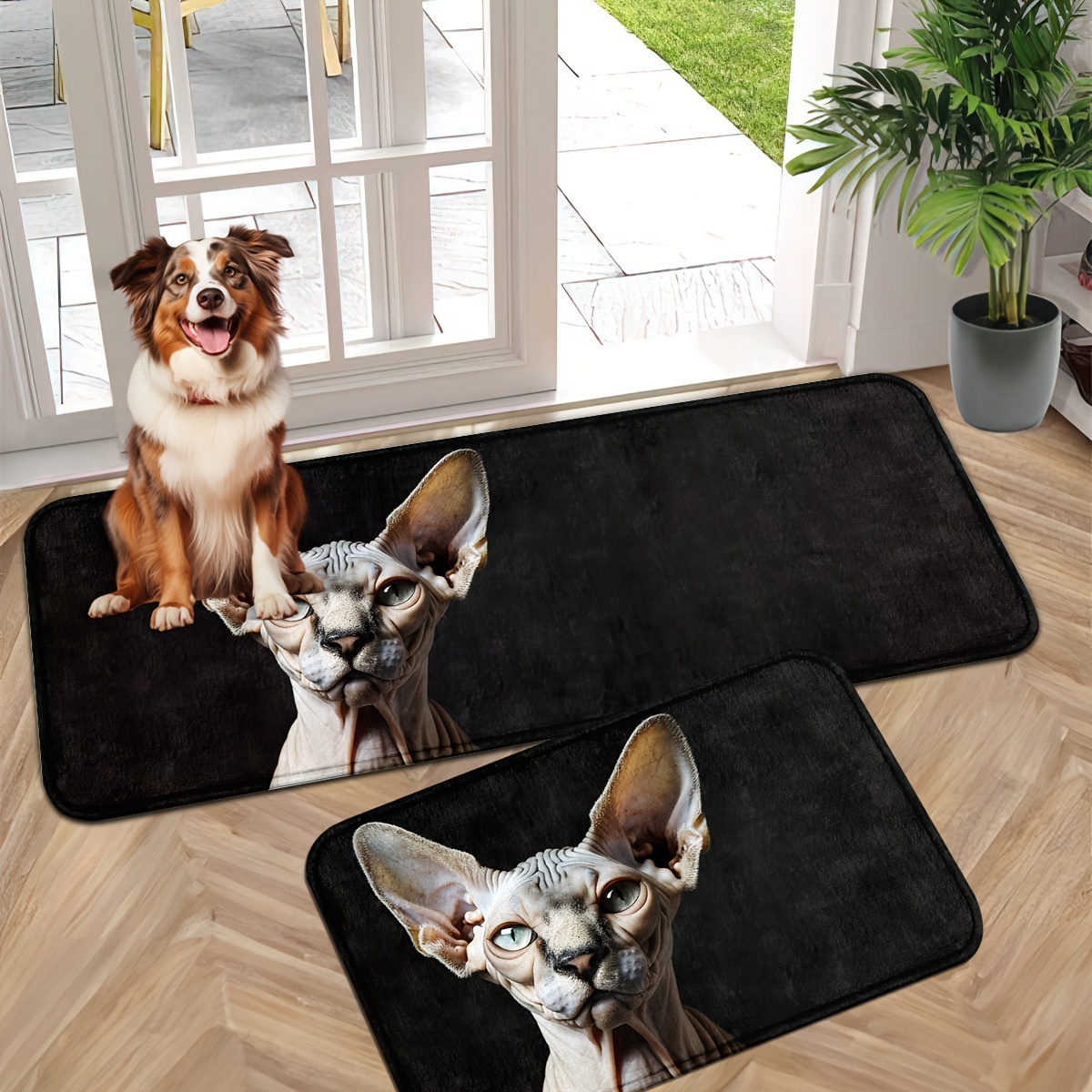 

Cute Sphynx Cat Door Mat: Indoor Entrance Rug With Non-slip Surface - Available In 2 Sizes