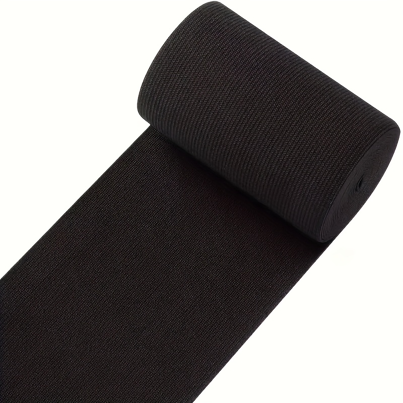 TEMU Ultra-loose Elastic Band 5cm/6cm/8cm/10cm Black White - High Quality, Flexible And Durable - Suitable For Sewing, Rubber Rope Weaving Wide Flat