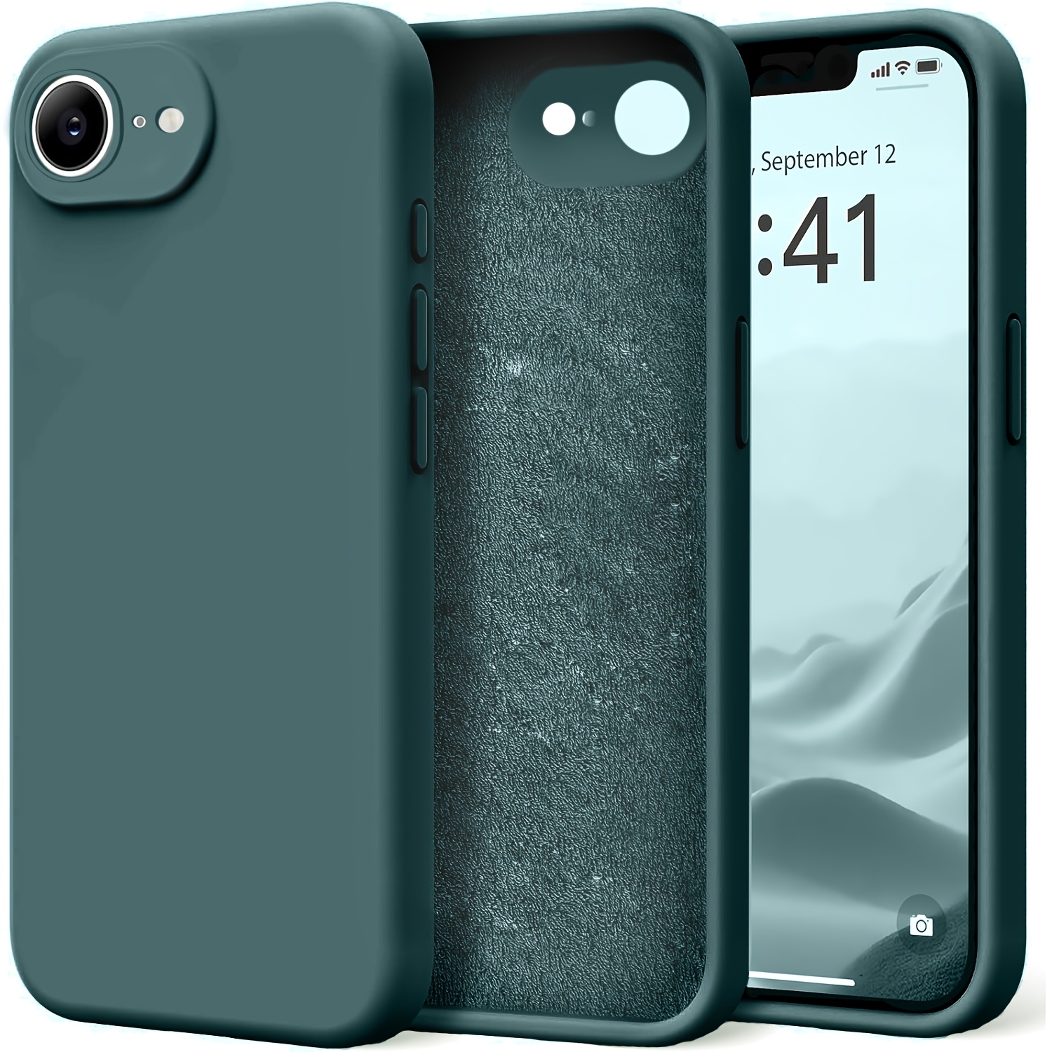 TEMU Phone Case - 3pcs [1 Phone Cover With 2 Protectors] Magnetic For Iphone 17e/for Iphone 16e, Works With Magnet, [soft Anti-scratch Microfiber