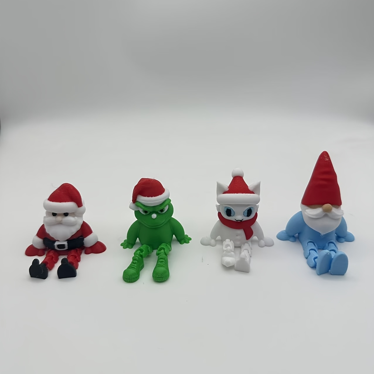 TEMU Collectible Figurines, 4pcs 3d Printed Christmas Statue Set, Christmas Gift, Home Decor, Christmas Party Favors, Office Decor, Small Gift For ,