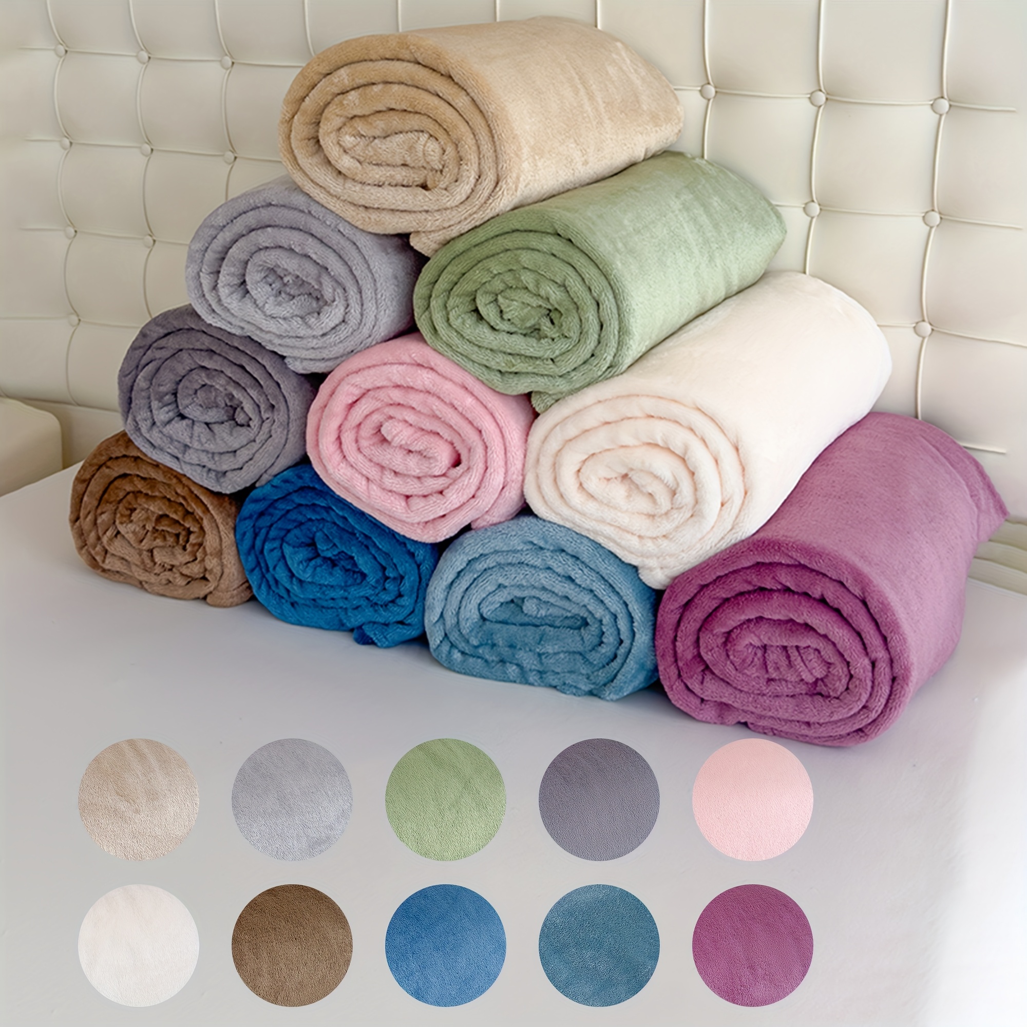 1pc solid color thin summer fleece blanket multi functional cover blanket nap blanket suitable for sofa office bed   used as a gift