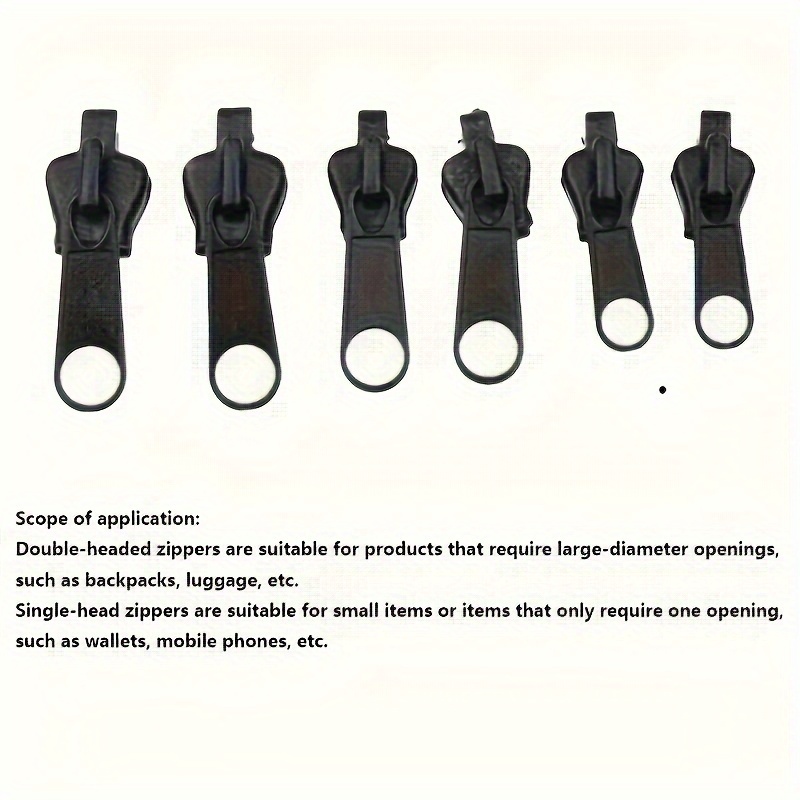 6pcs Instant Zipper Kit with Universal Design & Multiple Sizes, Replacement Zippers, Travel Accessories, Essential for Travel and Outings