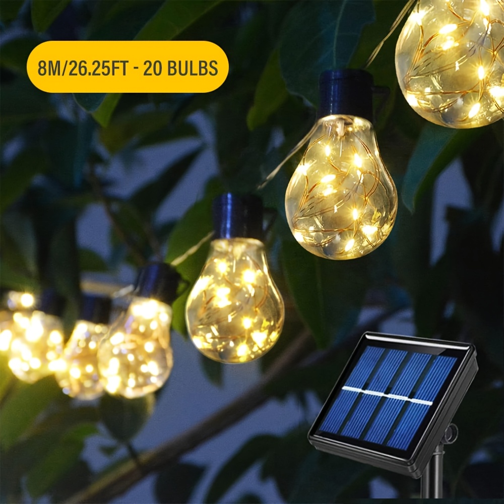 TEMU Outdoor Solar String Lights Hanging Outdoor Led Bulb String Lights Vintage Commercial Decorative String Lights For Outdoor Use Suitable For
