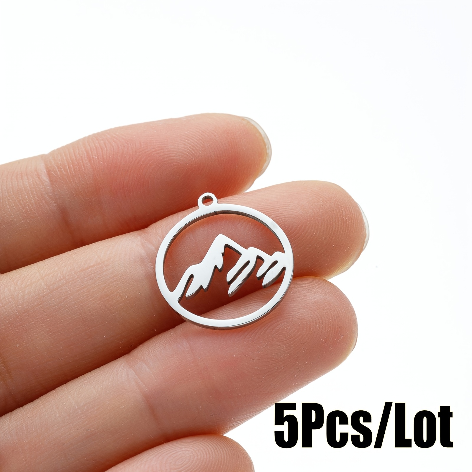TEMU 5pcs 201 Stainless Steel Men's Pendants For Halloween, Christmas, Music Festival, Wedding Jewelry Accessories Suitable For Diy Necklaces,