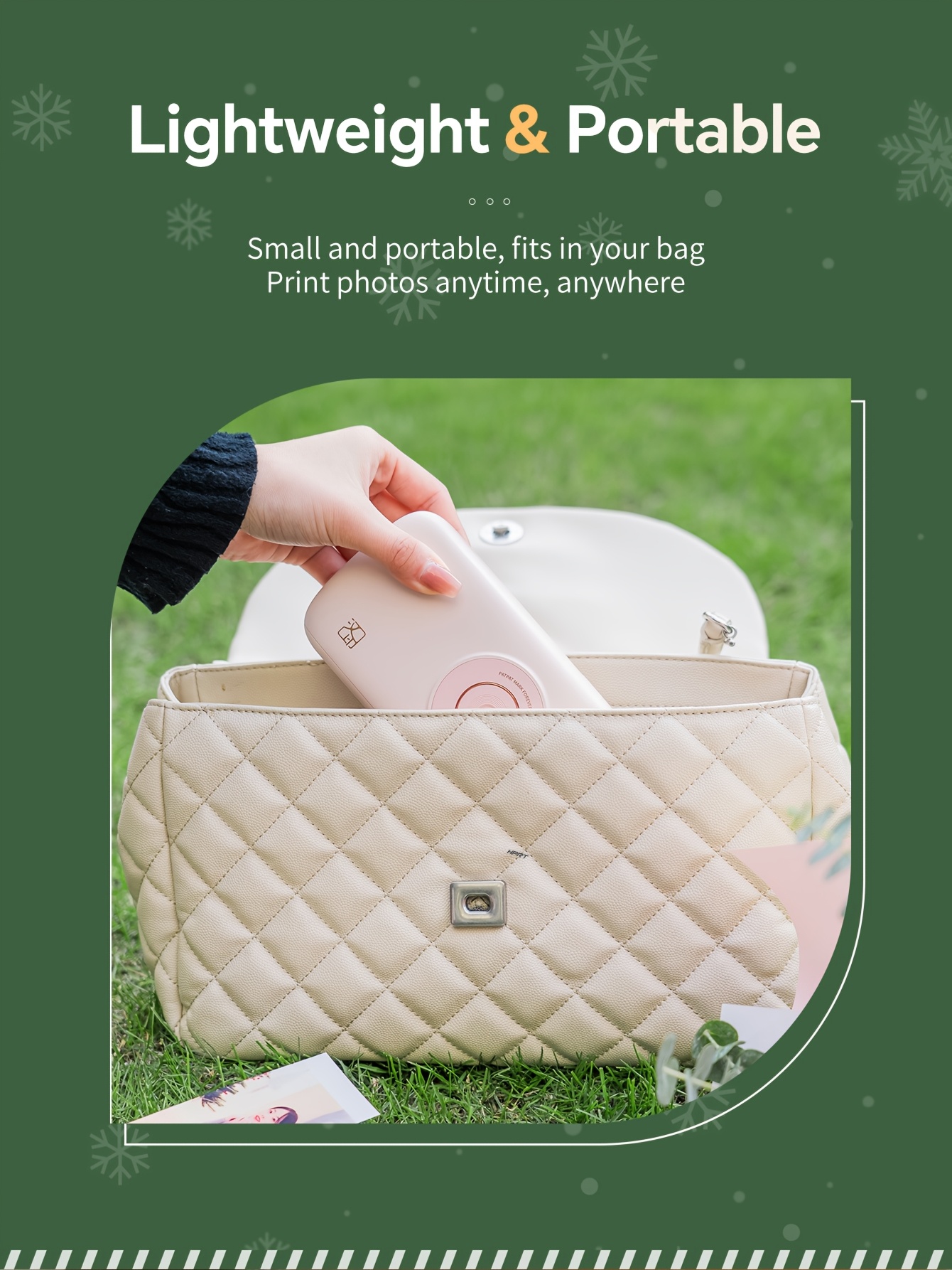   cp2100 portable photo printer for   1x3 4 mini   printer type c charging dye sublimation tech initial 10 sheets included pink details 2