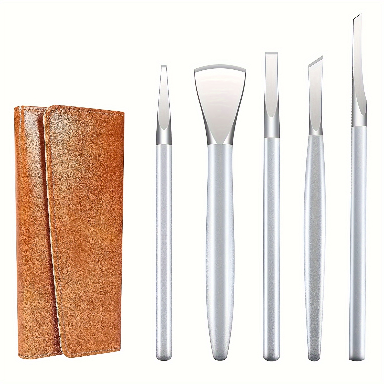 TEMU Pedicure Knife Set, Manicure Set, Ingrown Toenail Kit, Pedicure Tool Kit, Top Notch Foot Blade (5pcs Leather Case Included)