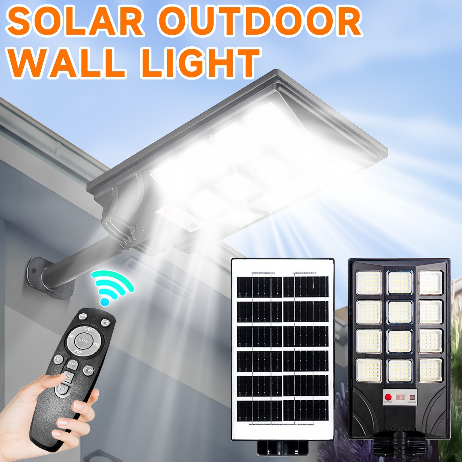 

Solar Led Street Lamp - , Motion Sensor, Remote Control, Energy- Adjustable For Commercial Areas, Parking Lots, Courtyards