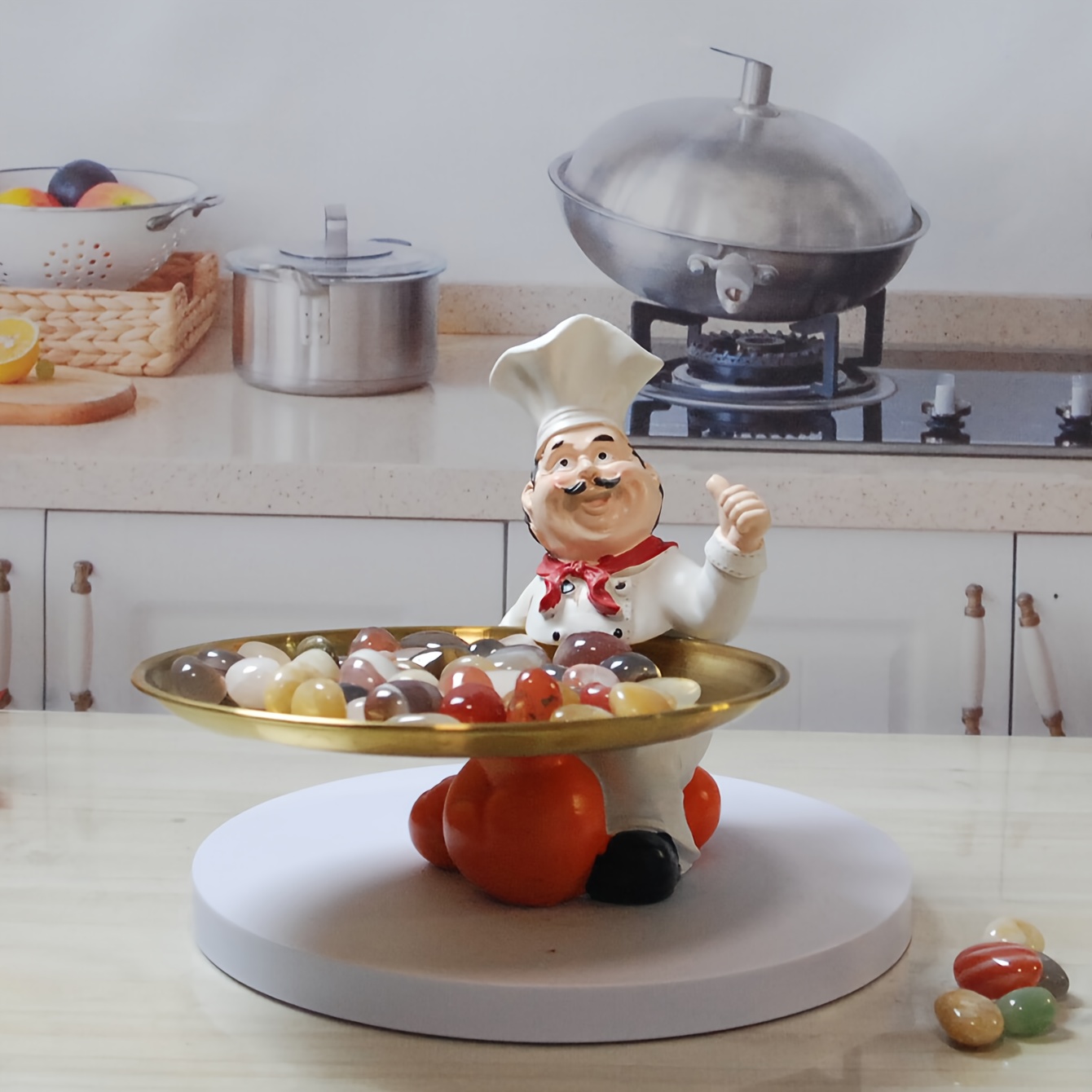1pc Chef Storage Tray Ornaments, Storage Bins For Home Organization