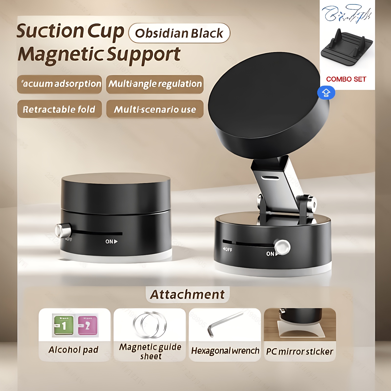 TEMU New Vacuum Magnetic Car Mobile Phone Stand Desktop Mobile Phone Stand Folding Car Navigation Stand