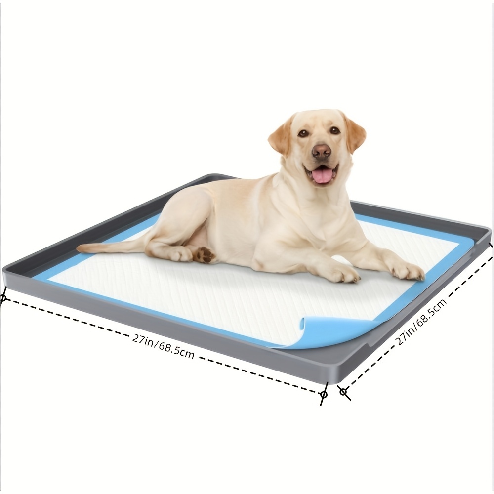 

27"x27" Silicone Dog Pee Pad Holder Set With Leak-proof Training Tray - Non-slip, Raised Design For Floor Protection, Ideal For Potty Training Small To Medium Dogs