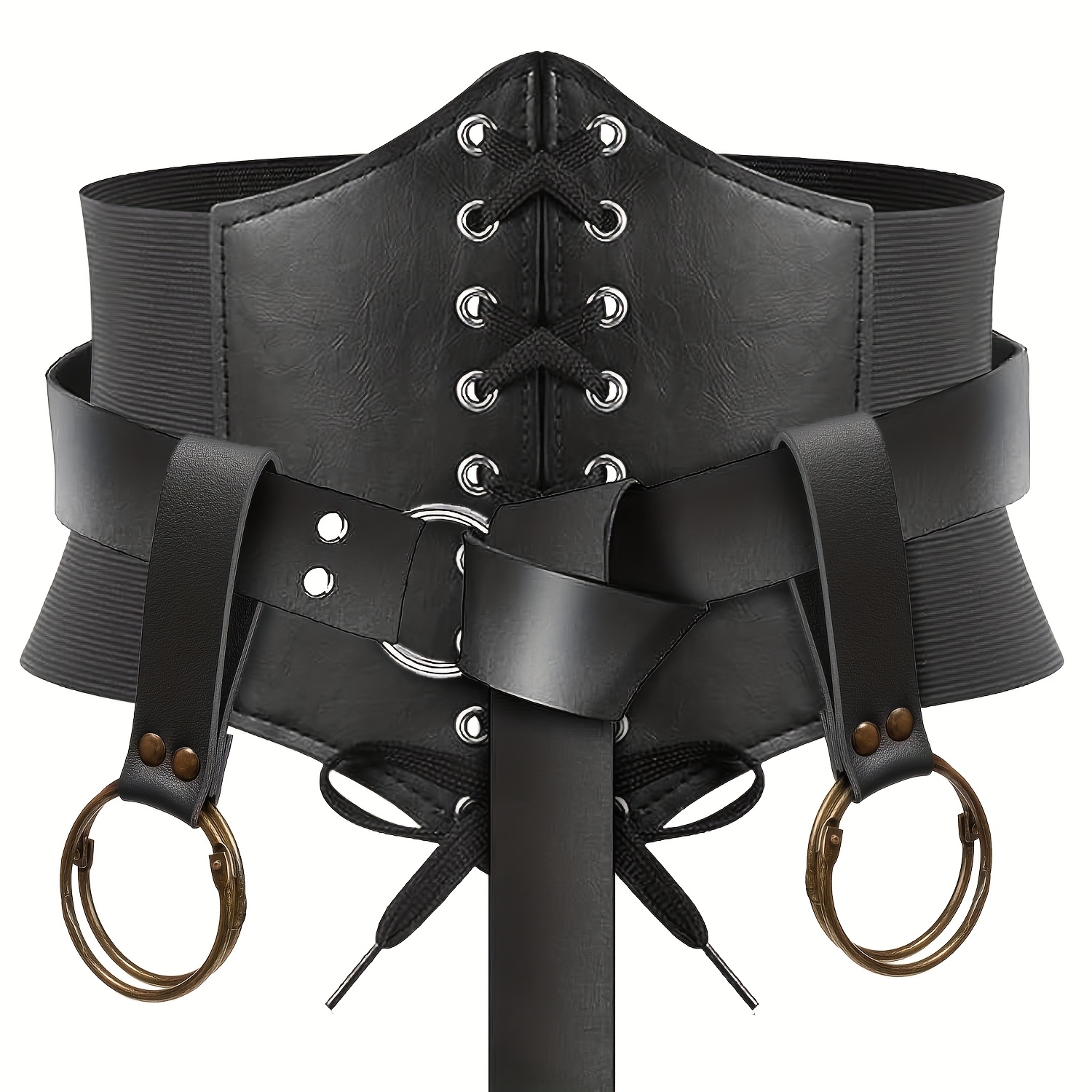 TEMU 4pcs Adult Adjustable Medieval Waist Belt & Retro Skirt Clip Set - Renaissance Belt Suitable For Cosplay, Historical Reenactment, Costumes,