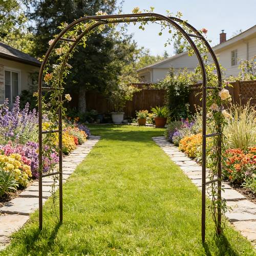 1pc thickened metal garden arch heavy duty with 16mm steel tubes sturdy outdoor trellis for climbing plants roses vines wedding party ceremony decoration