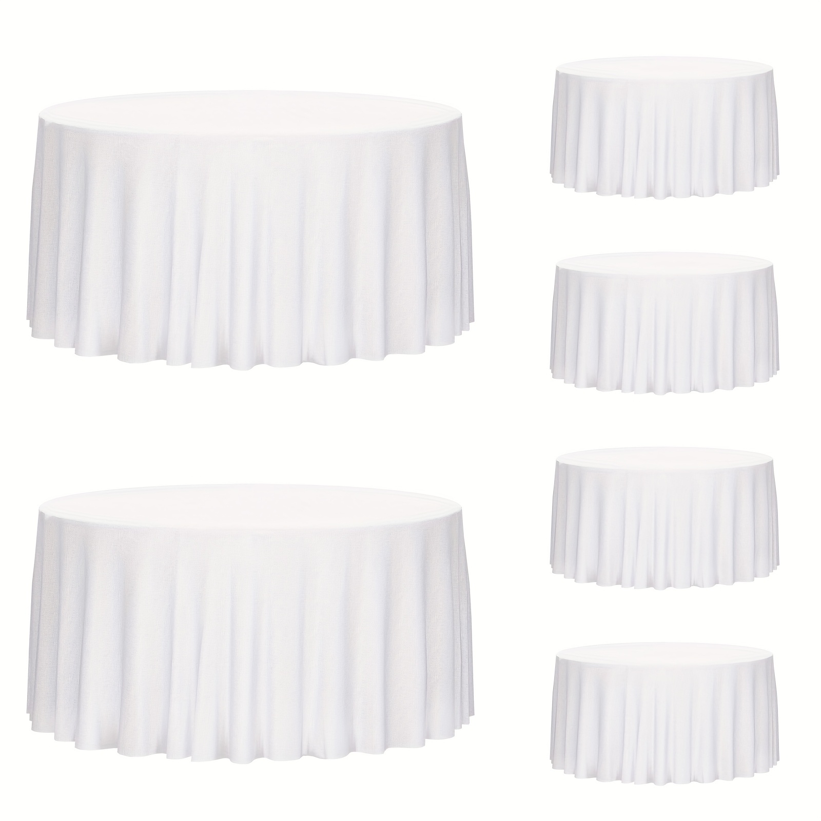 TEMU Superlele Round Tablecloth 6/12pcs 120 Inch White/black Tablecloths Washable Decorative Polyester Table Clothes Cover For Dining Table Banquets Buffet Parties And Wedding, Christmas