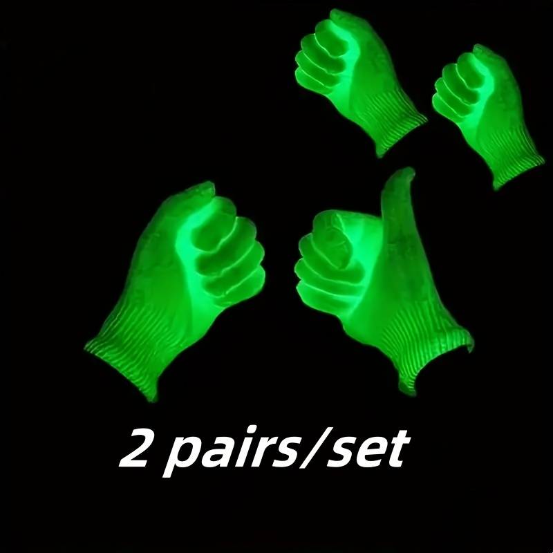 

Fluorescent Yellow Night Light Party Gloves, Pvc Material, 2.6in X 8.27in - Set Of , Ideal For Stage Decoration And Street Dance