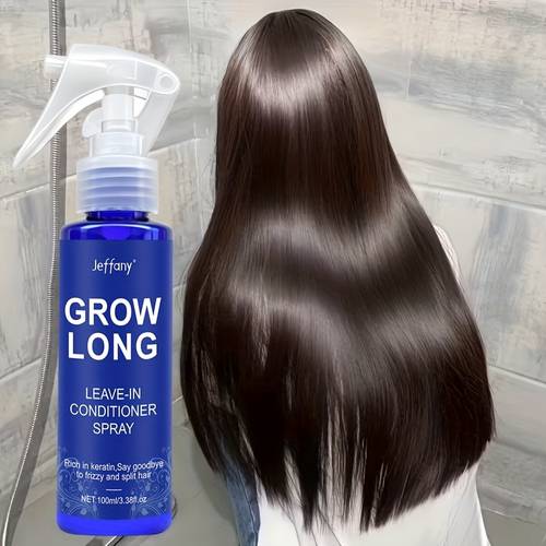 100ml keratin leave in conditioner spray strengthening hair essence spray contains keratin and biotin suitable for damaged fragile hair breakage and frizz enhances and scalp health suitable for all hair types hair essence