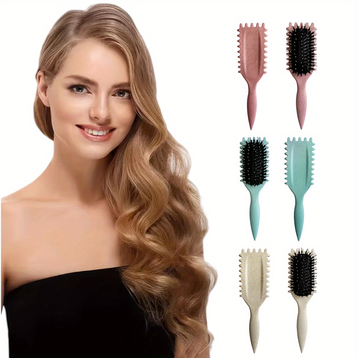 

1pc Anti-static Nylon Bristle Hair Brush For Women - Gentle Detangling & Styling Comb For All Hair Types