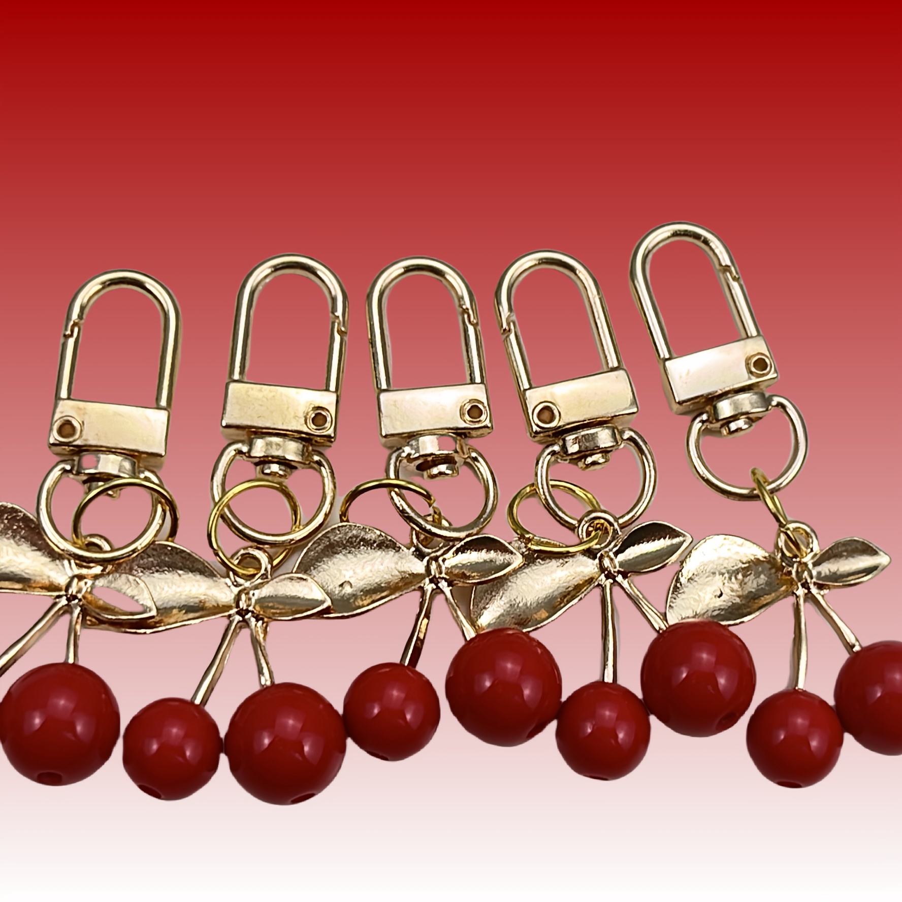 TEMU 5pcs Classic Pendant Set, Alloy Cherries As A Romantic Gift For Your