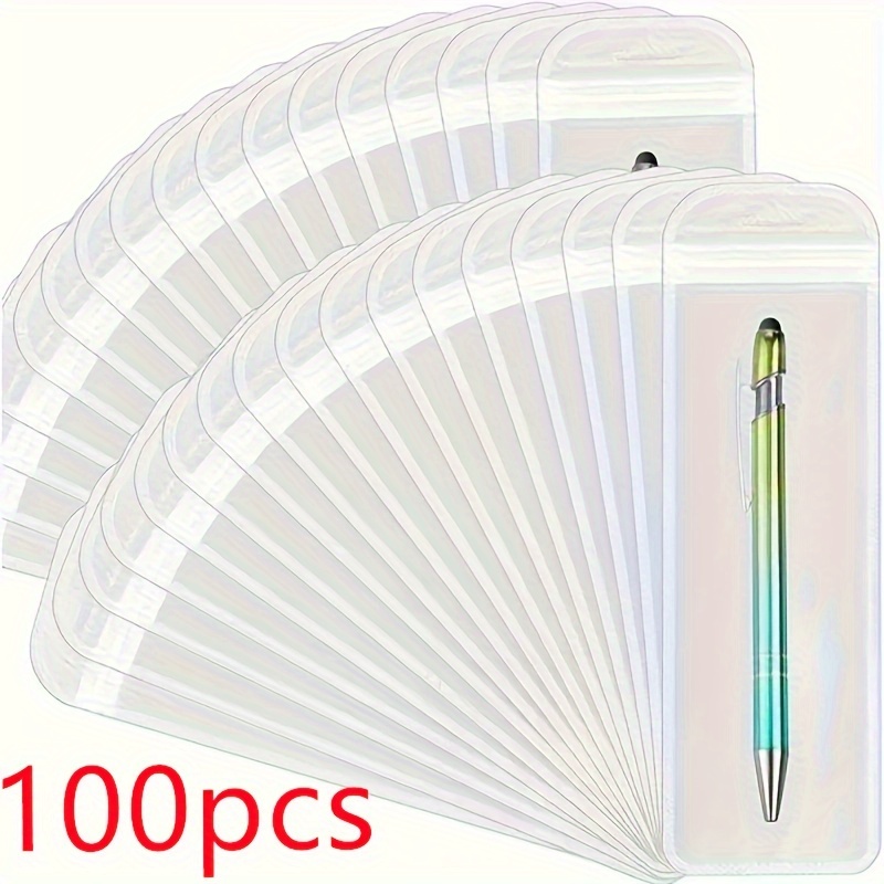 

100pcs Transparent Packaging Bags Resealable Zipper Pouches 2.8x8.7 Inches For Pen Jewelry Party Favors Small Business Supplies