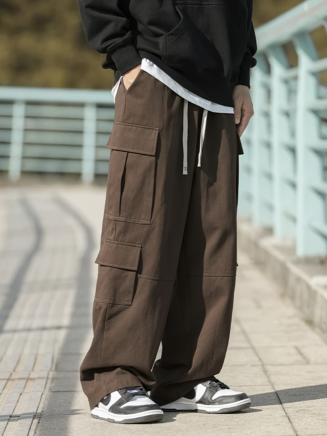 mens work pants season solid color multiple Temu South Africa