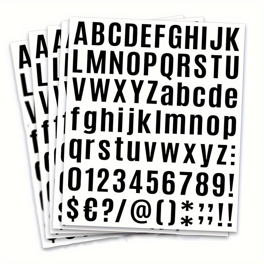 

5-piece Self-adhesive Alphabet & Number Stickers - Durable Pvc Decals For Mailboxes, Signs, Windows, Doors, Cars, Trucks, Home, Business Addresses & Lockers