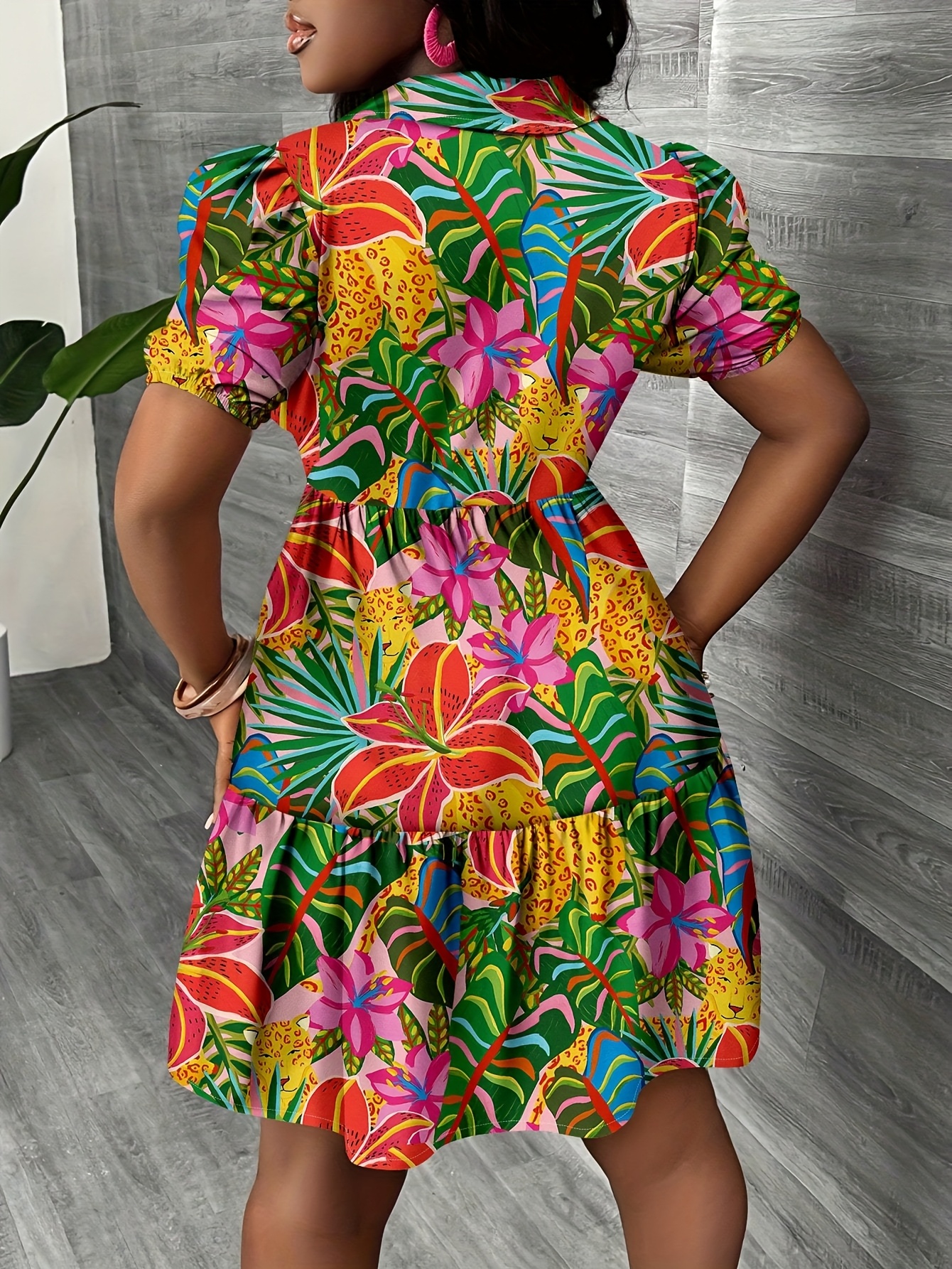 womens collar short sleeve mini dress fitted short dresses - Temu Bahrain