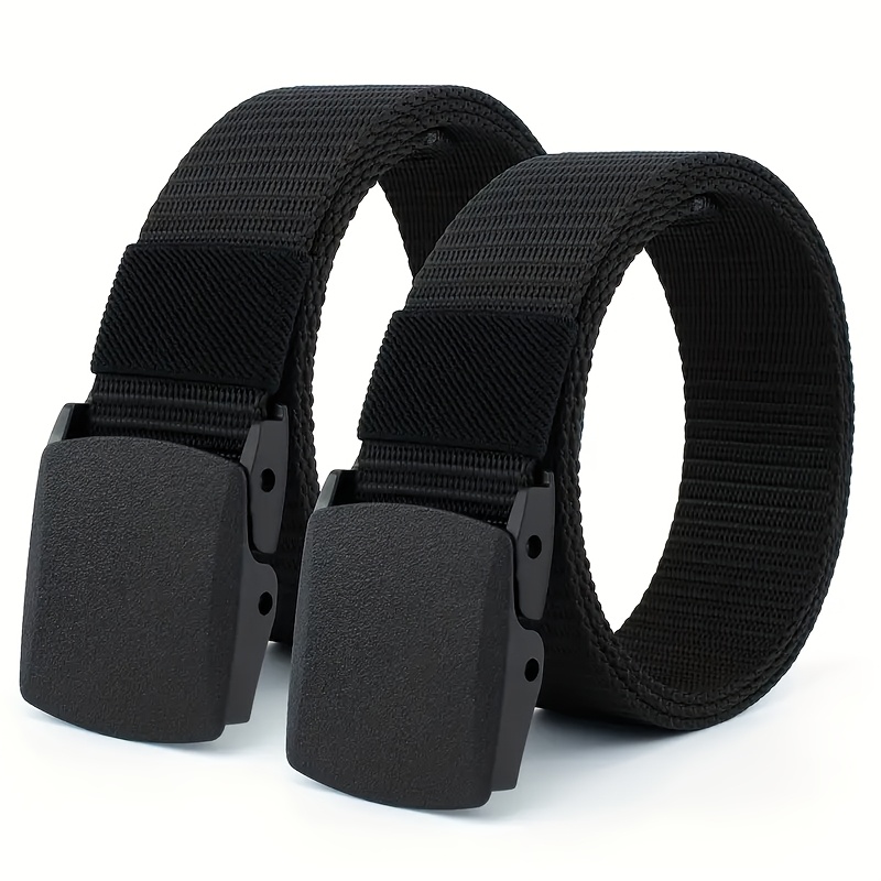 2pcs Men's Nylon Belts, Lightweight Easy Plastic Women's Belt, All-match Jeans Belt