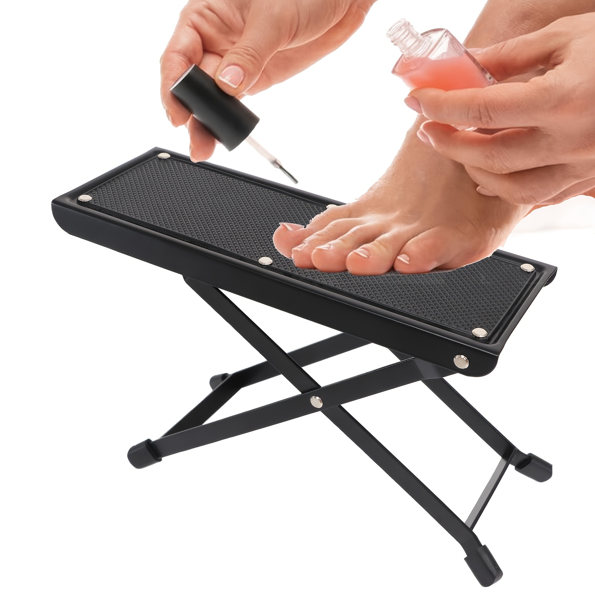 TEMU Pedicure Chair, Height Adjustable, Folding Leg Rest, Portable Foot Rest