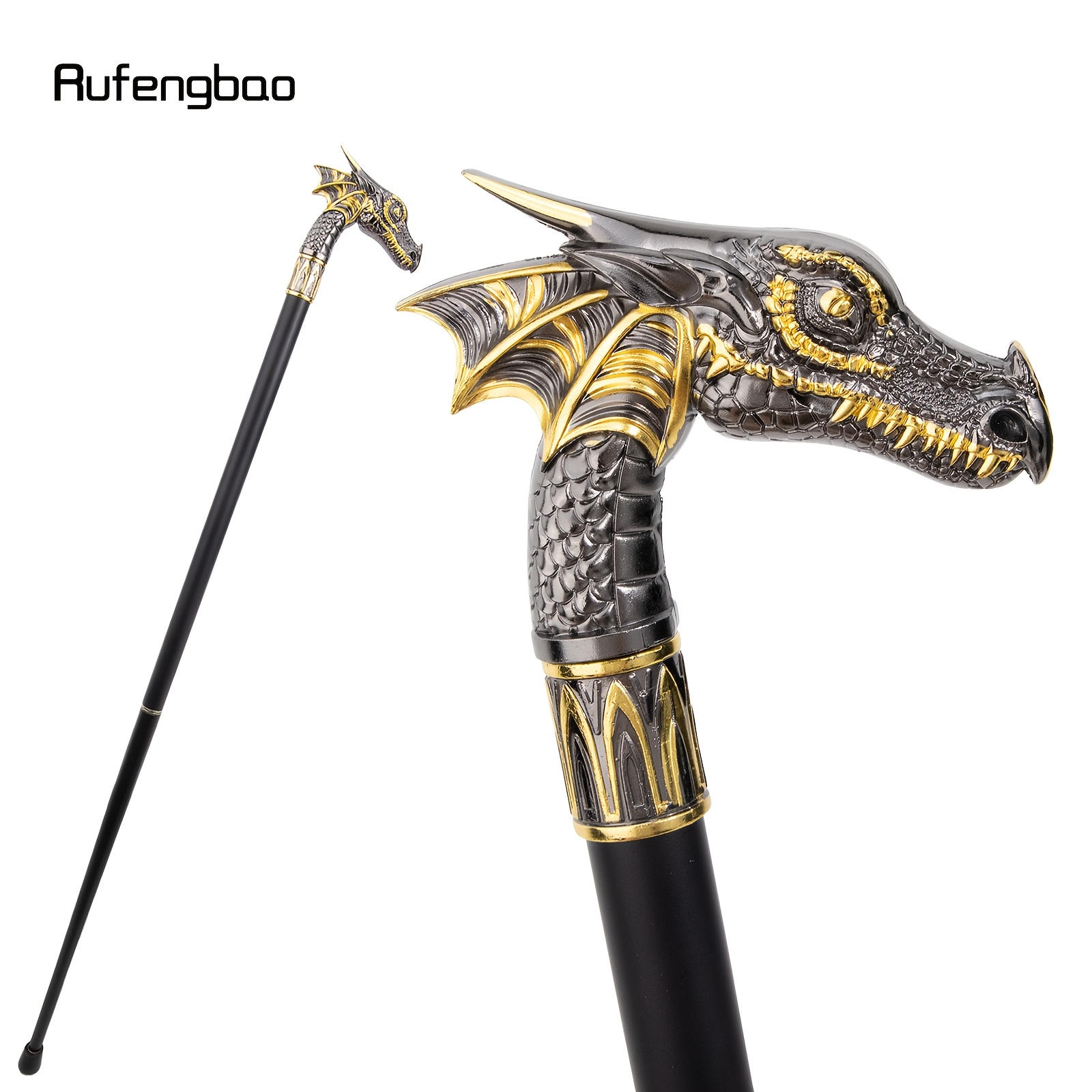 Image of Black Head Fashion Stick Decorative Stick Cospaly Vintage Party Crosier 93cm