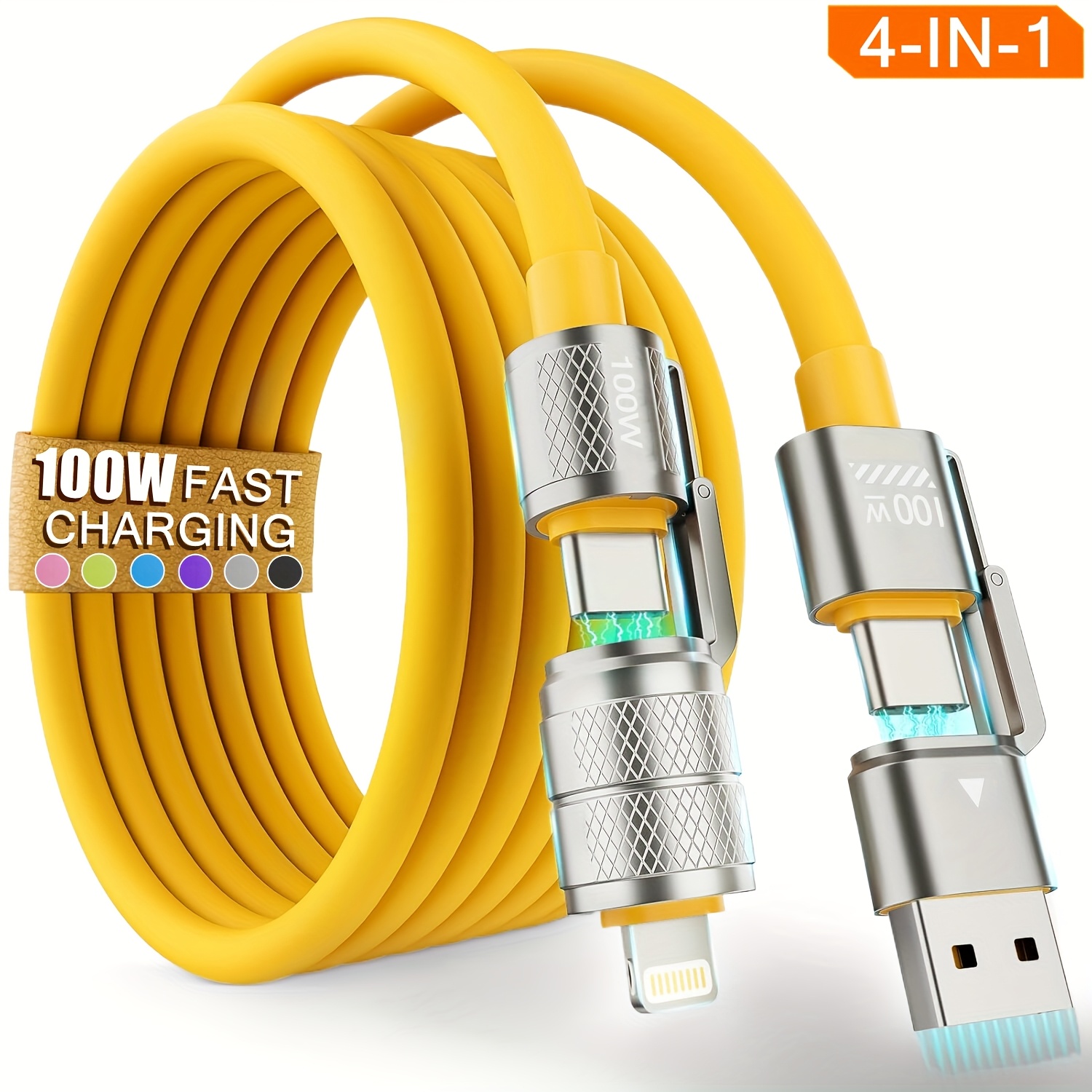 أفضل كابل شحن سريع 4 في 1 USB C إلى USB C بقوة 100 واط