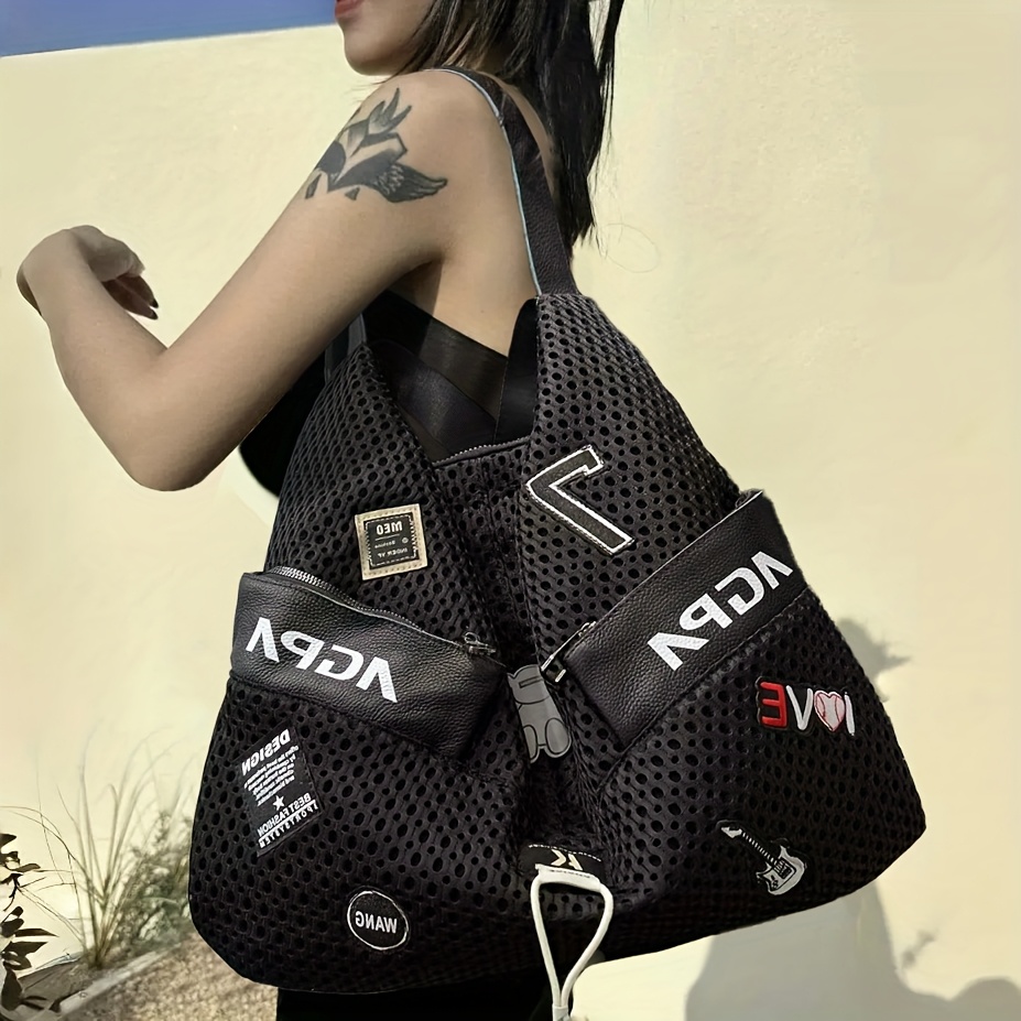 y2k retro motorcycle backpack for women - faux leather bag with