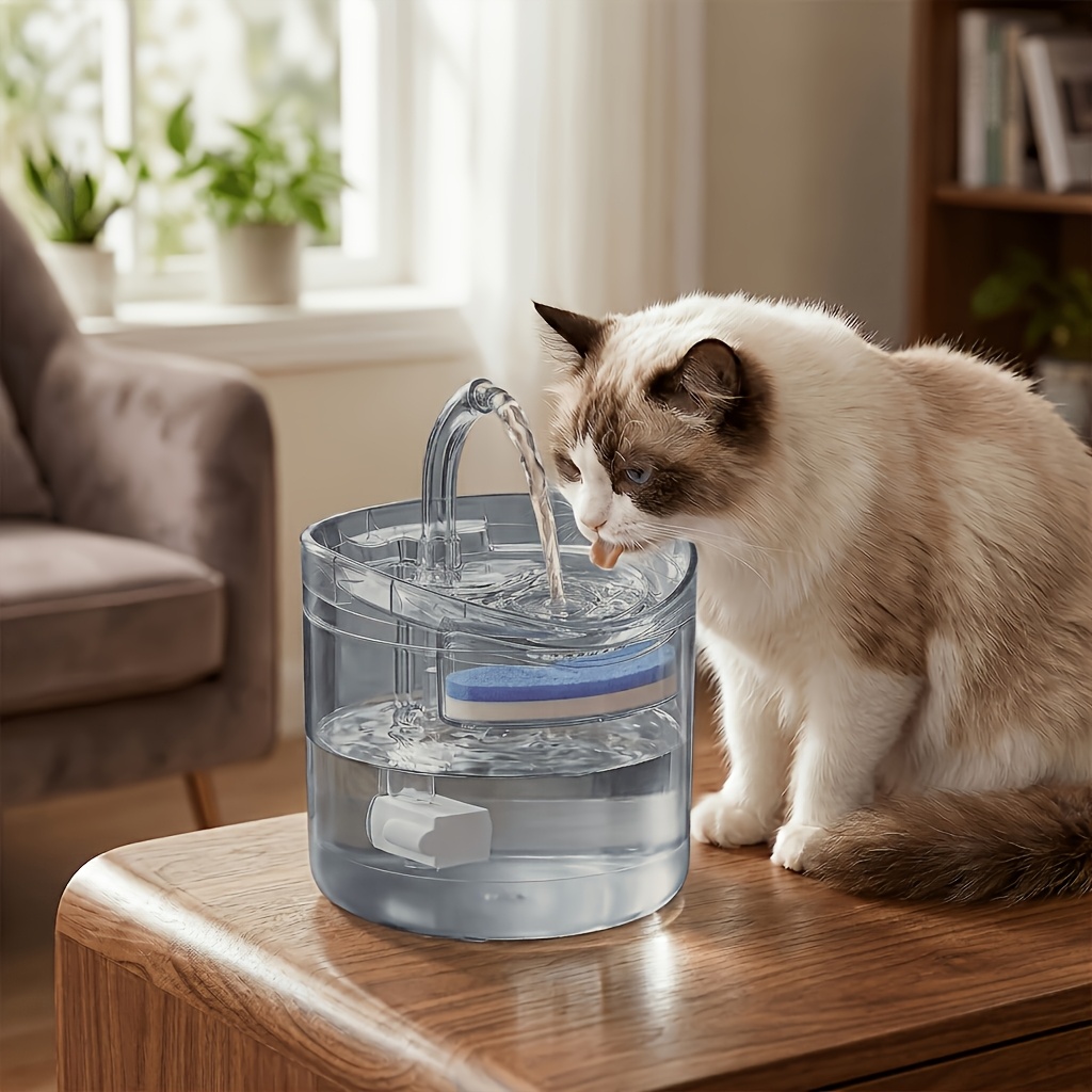 TEMU Triple-filtration Automatic Pet Water Fountain, 1.8l Large Capacity Cat Water Faucet, Anti-dry-burn Low-noise Drinking Bowl For Dogs And Cats