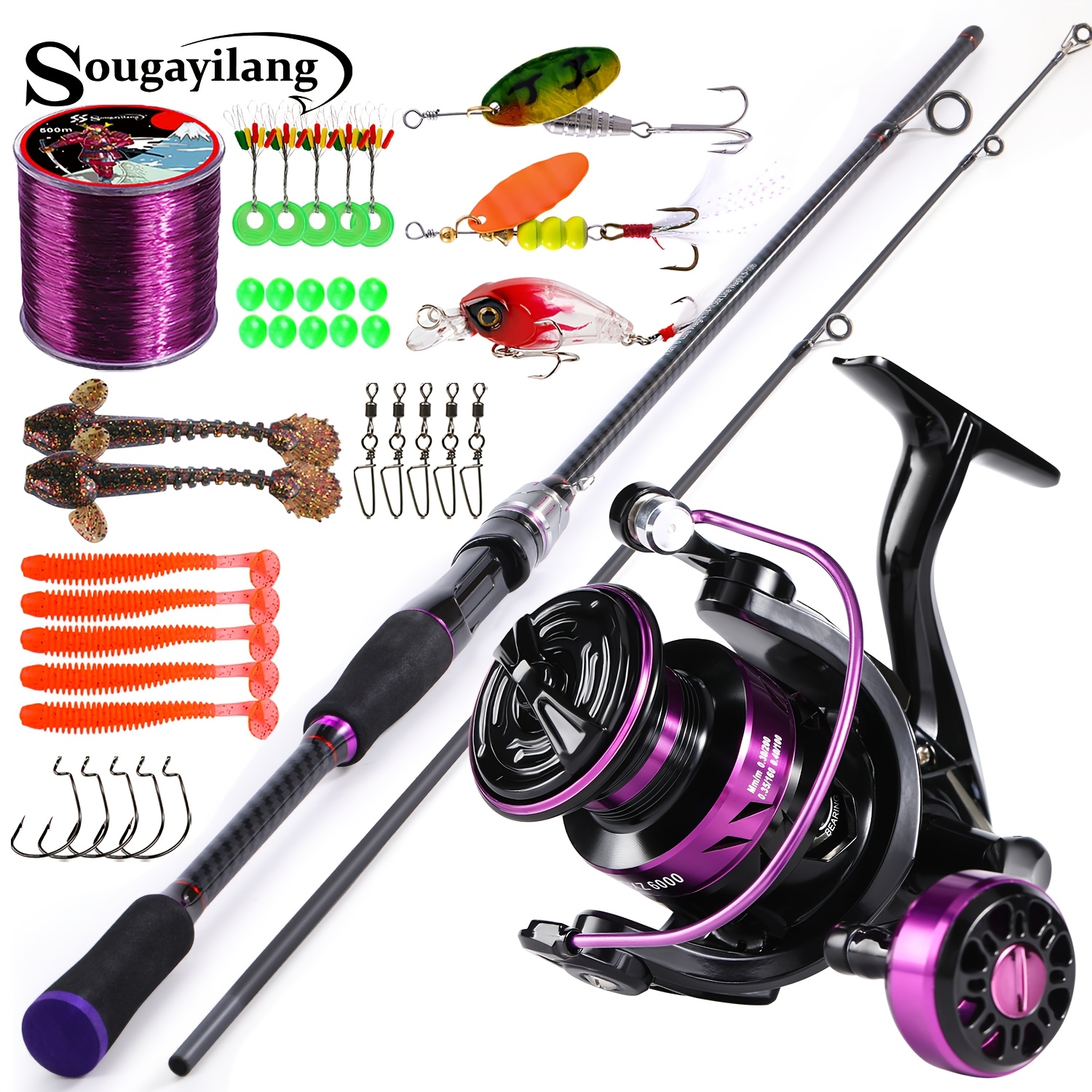 fishing gear set 2 sections carbon fiber rod - Temu Bahrain
