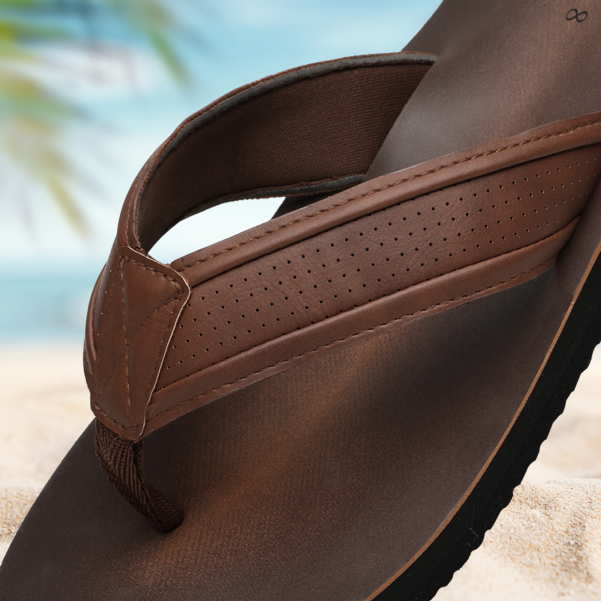 mens trendy non   flops stylish brown beach sandals with eva sole for   and durabilitysuitable for men women Product details 5