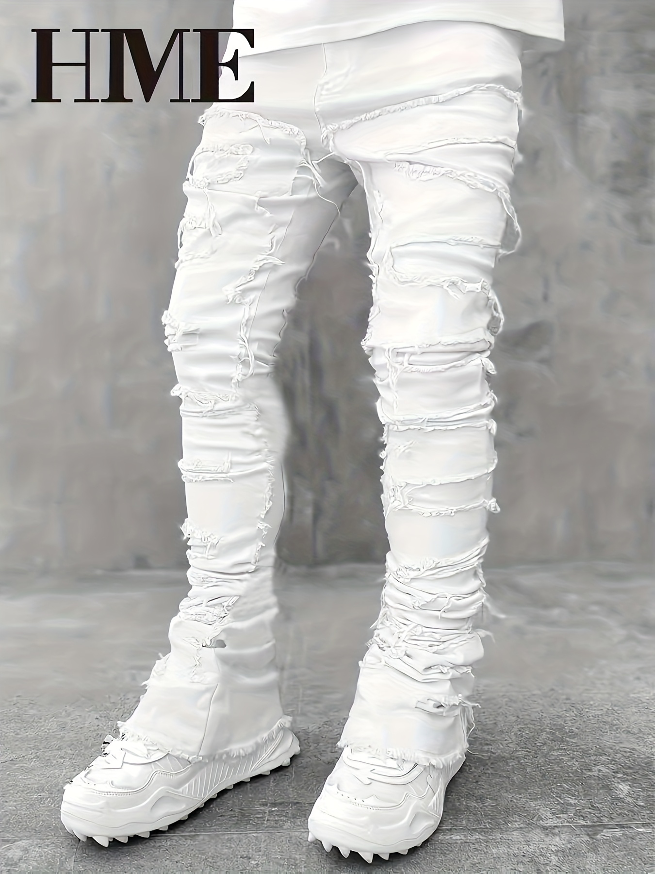 white dress pants slim fit White Stretch Euro Slim Fit Suit Pants main image 0