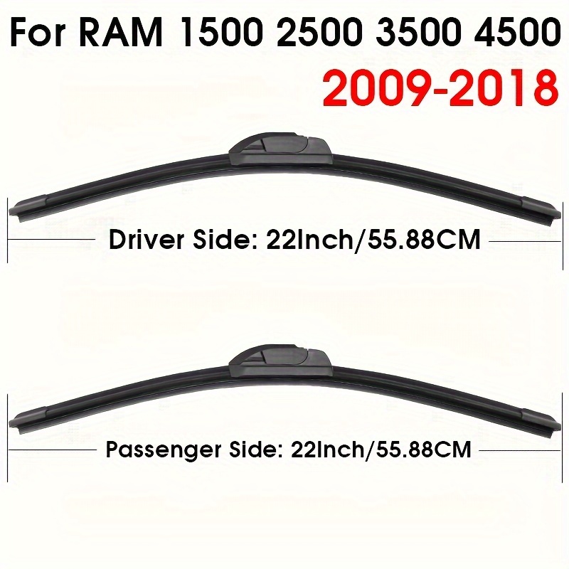 E-shop Auto Scheibenwischerblatt für RAM 1500 2500 3500 4500 2009-2018 Windschutzscheibensetzer 22"+22" Paar für Frontscheibe