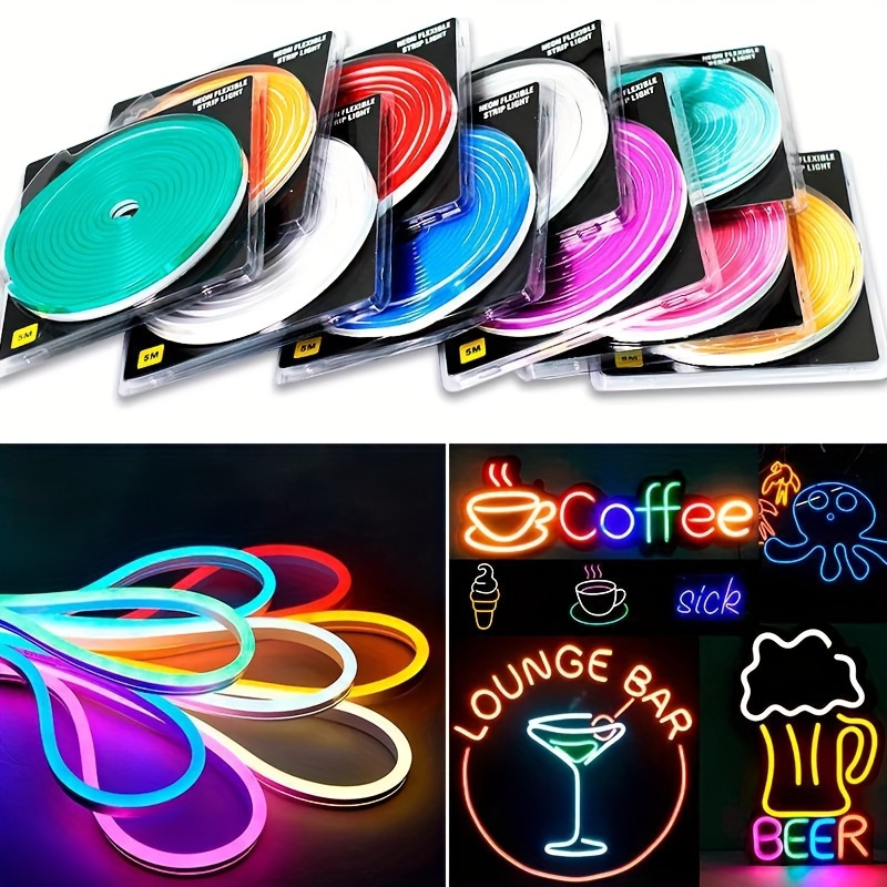 12V Flexible LED Strip Waterproof Sign Neon Lights Silicone Tube 1M 2M 3M  5M USA