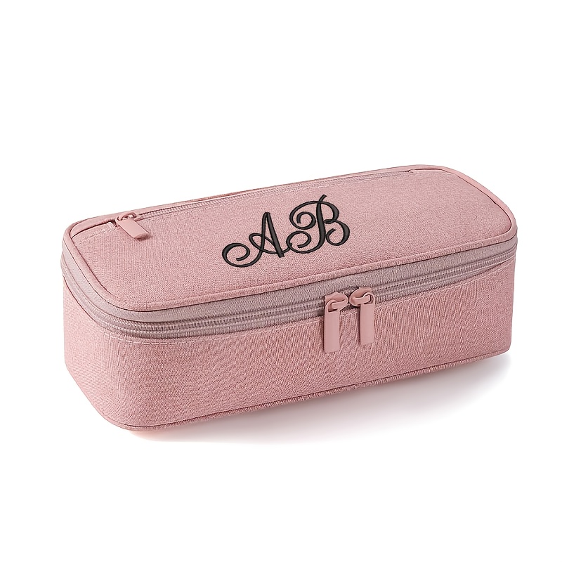TEMU 1 Trousse à Crayons Personnalisée avec Imprimé par Transfert Thermique, Organisateur Scolaire et de Bureau Grande – Boîte à Crayons Rose avec