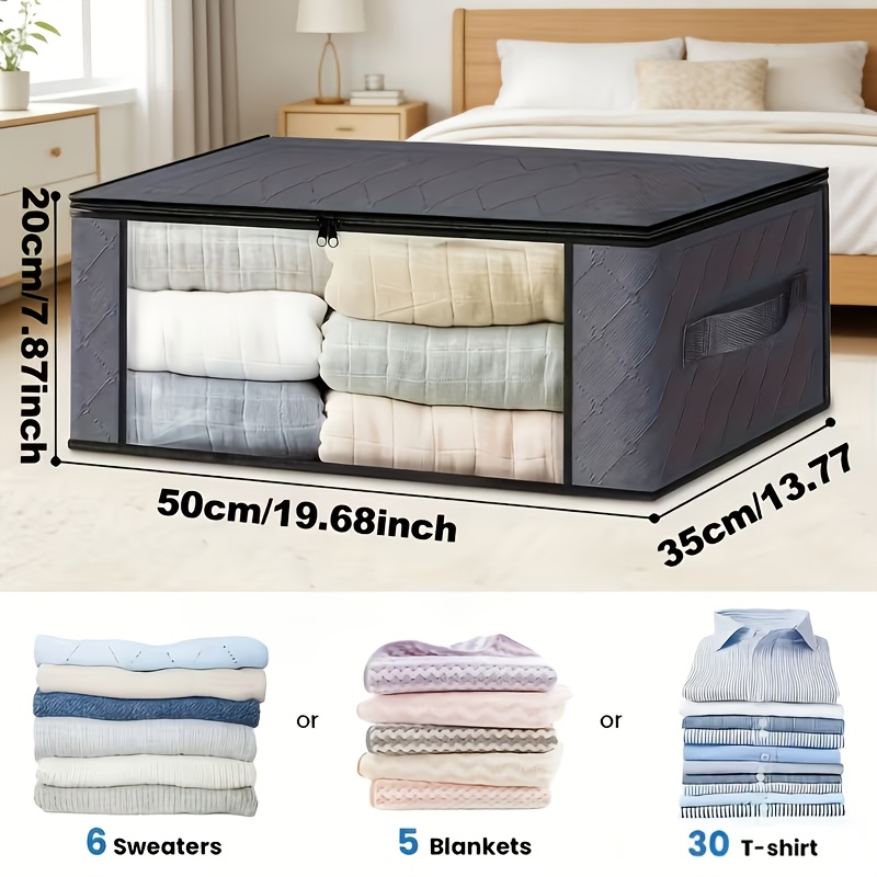 5pcs Foldable Storage Bags with Large Transparent Window