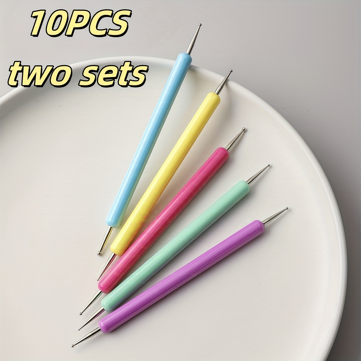 E-shop 10 Stück Relief-Schnitzwerkzeuge, ungeladene Kunststoff-Kugelspitzen-Modellierwerkzeuge aus Ton, verwendet für Töpferei, Nagelkunst, Malerei und