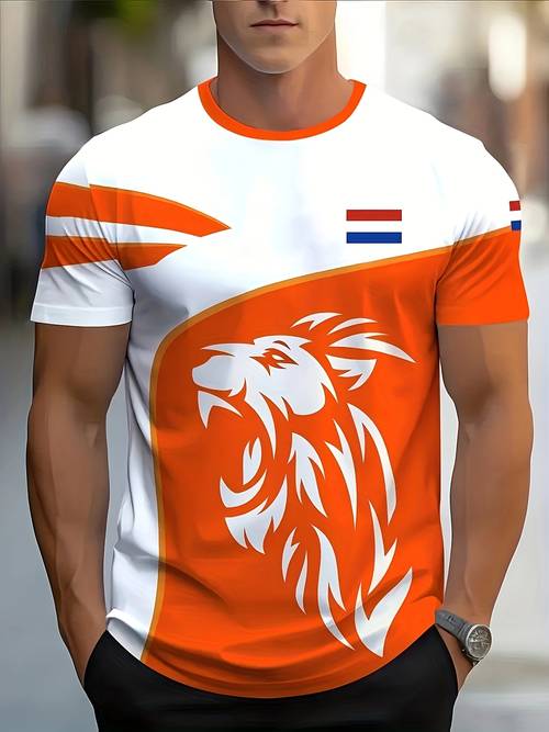 orange mens 3 print t shirt
