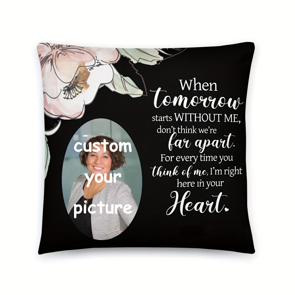 

Single-sided Printing Personalized Memorial Pillow Custom Pillow Memory Sympathy Gift In Loving Memory, Super soft short plush throw pillow loss 18x18 inch (no pillow core)