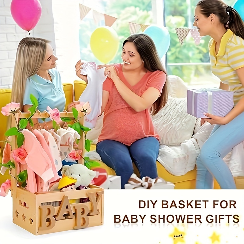 1pc wooden baby hamper storage box with handle rectangular organizer for nursery multipurpose shower caddy for infant supplies toy basket essential newborn bath stand crate suitable for 14 details 2