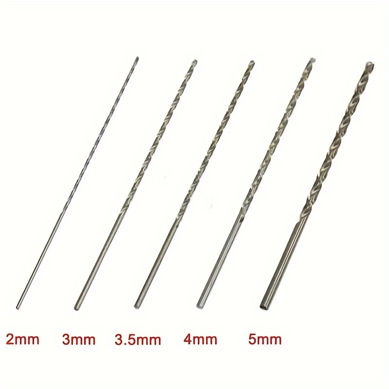 5pcs Hss High Extra Long Drill Bits Set - Perfect For Woodworking Hole Opener 2mm, 3mm, 3.5mm, 4mm, 5mm Hex