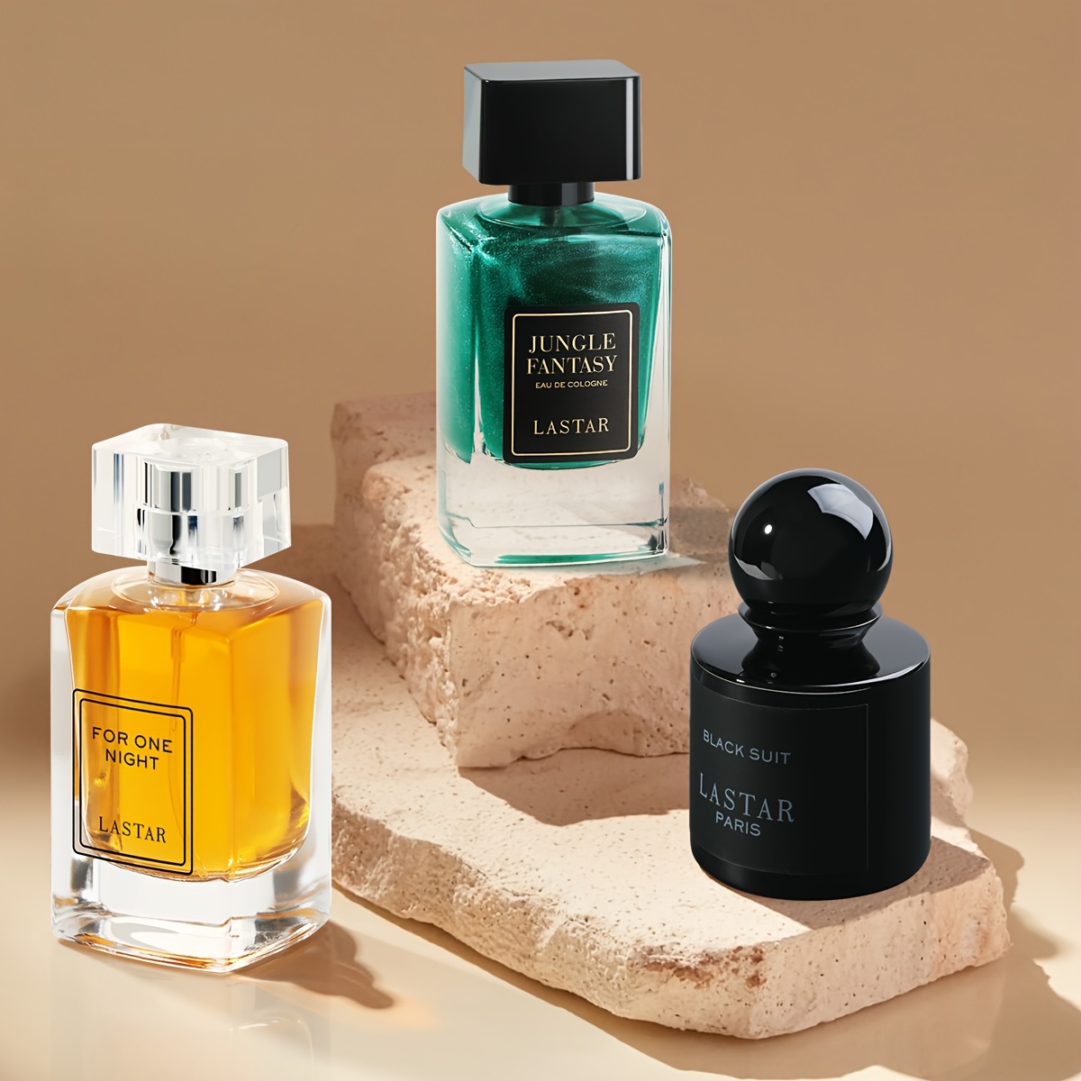 Image of Lastar 3 Bottles Men's Fragrance, Perfume For Men - Unique Combination Of Floral And Perfume Set, 50 Ml Warm Vanilla Scent, 50ml Marine Scent, 30 Ml Dry Buring Wood Scent, Eau De Parfum Bundle