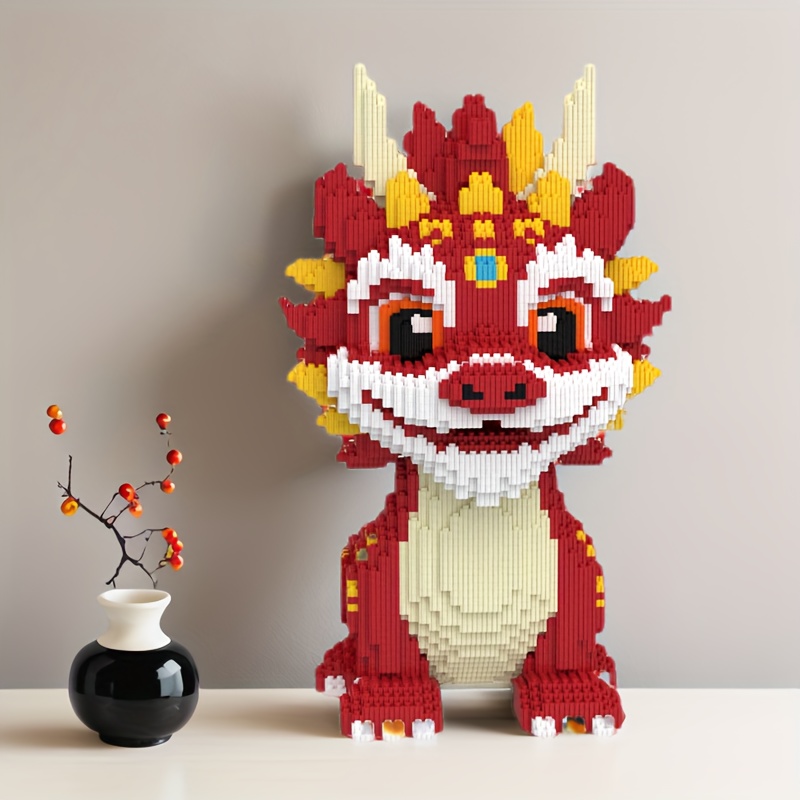1050pcs Flame Dragon Assembly Block Model Set