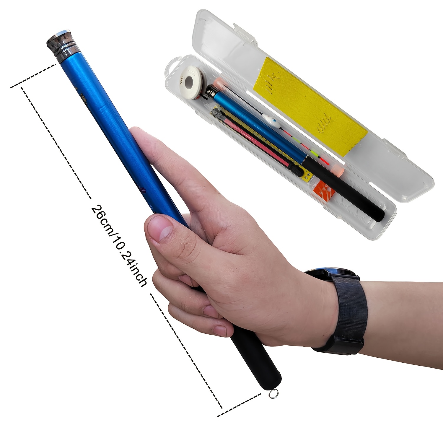 Canne à Pêche Télescopique Portable 1,2 M – En Fibre De Verre, Manche EVA, Pour Mer, Lac Ou Truite